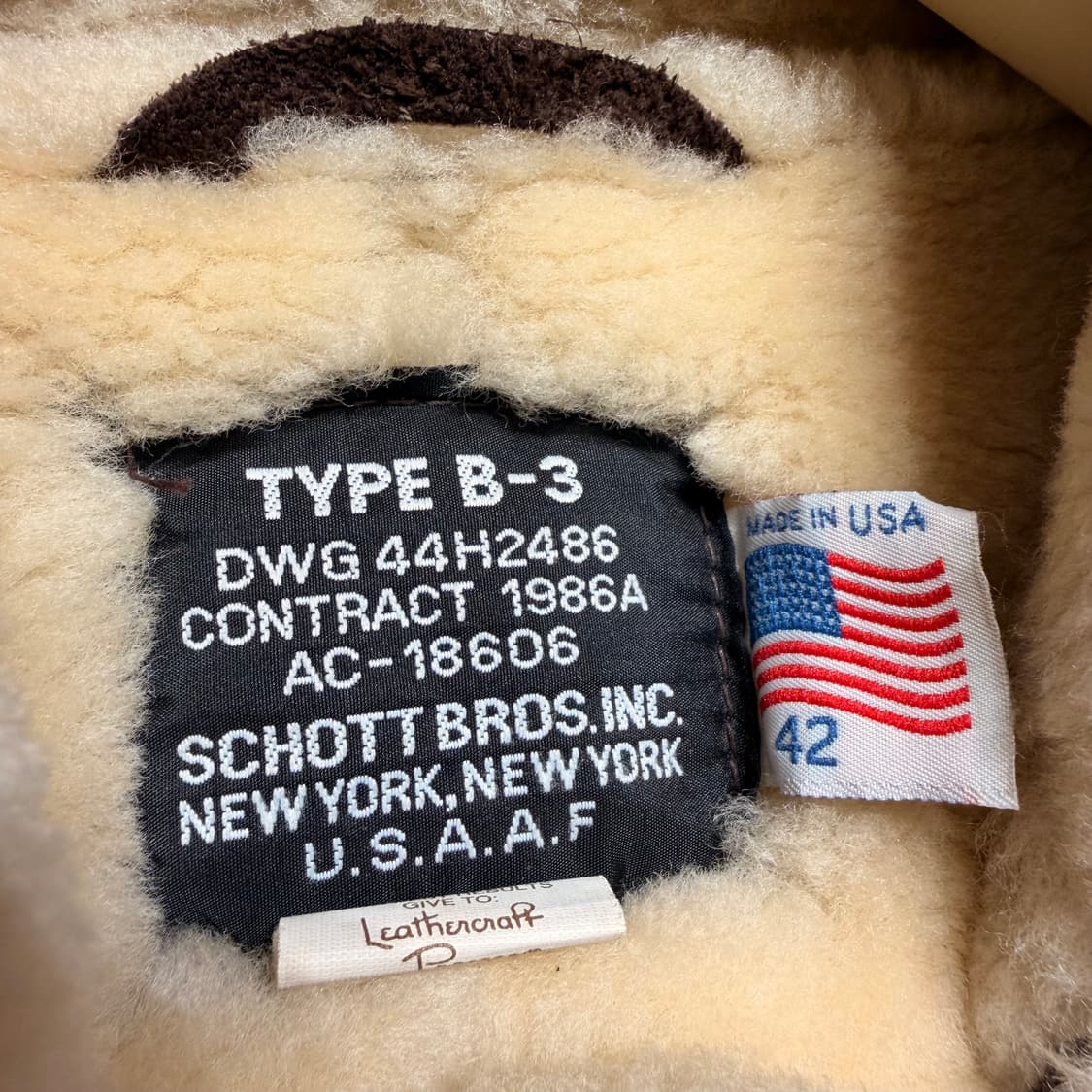 Schott 쇼트 USA type B-3 무스탕 자켓 42 100~105 상품이미지3