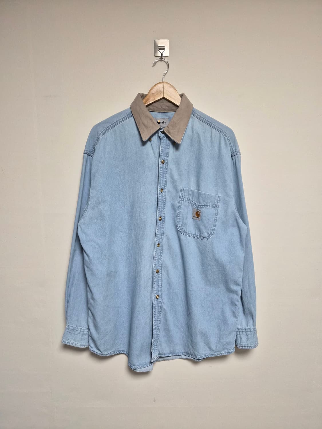 칼하트Carhartt 카라 배색 데님 셔츠 L사이즈 - S270 상품이미지1