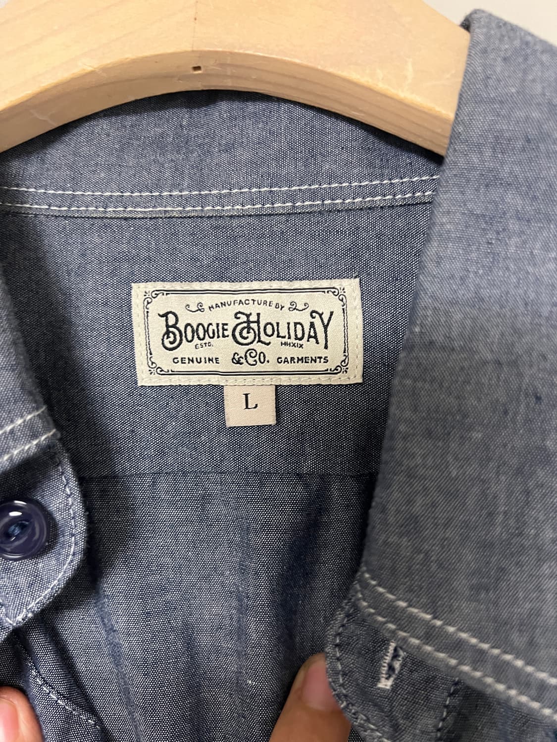 부기홀리데이 샴브레이셔츠 L사이즈 상품이미지5