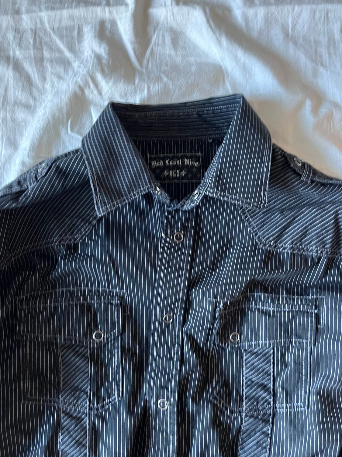 Vintage Rock Chic Pinstripe Shirt 상품이미지2