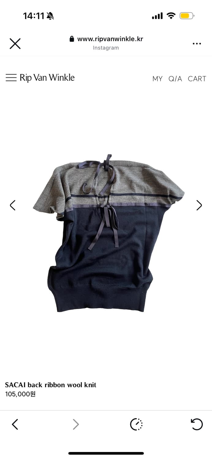 SACAI back ribbon wool knit 상품이미지7