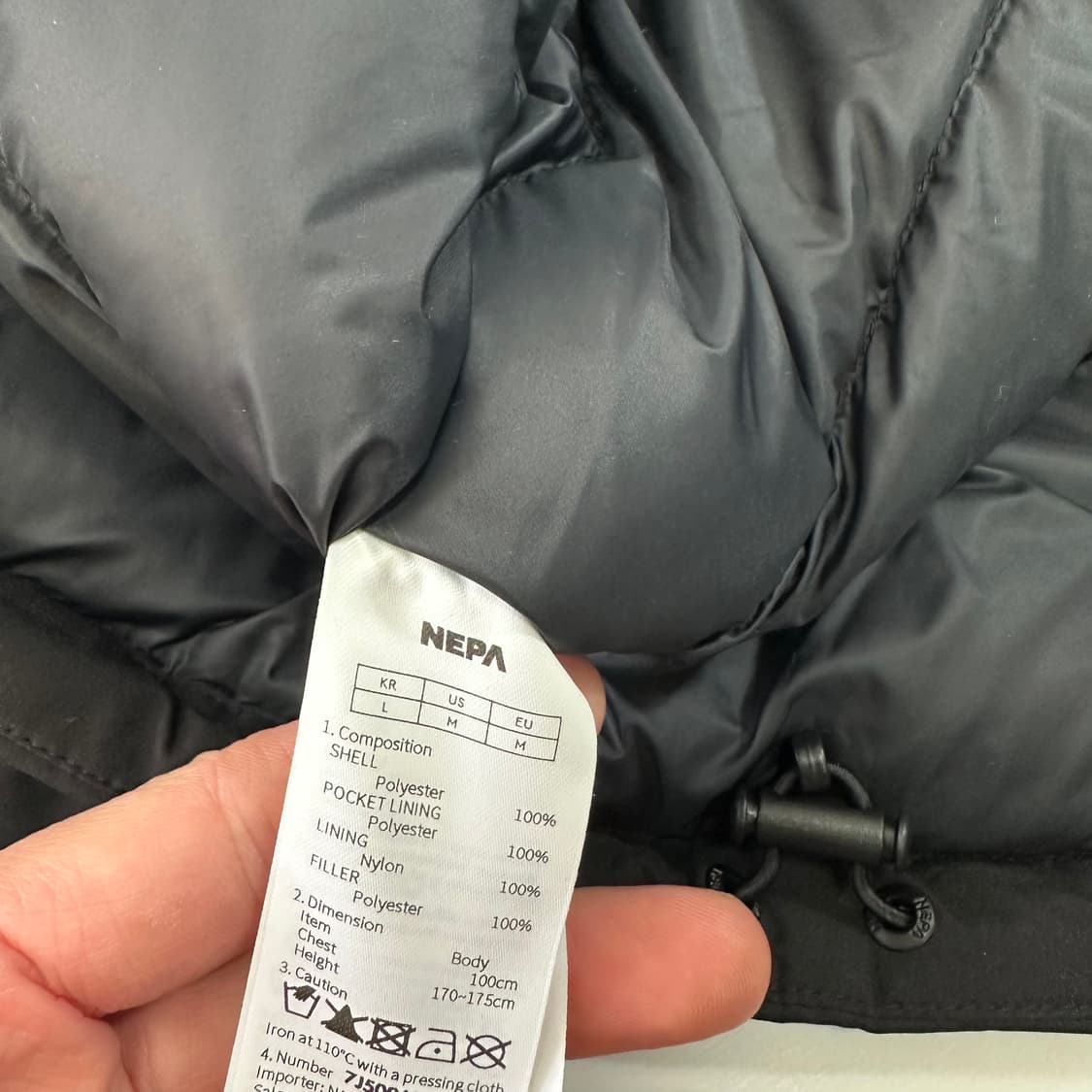 L 네파 블랙 후드 경량패딩점퍼 상품이미지9