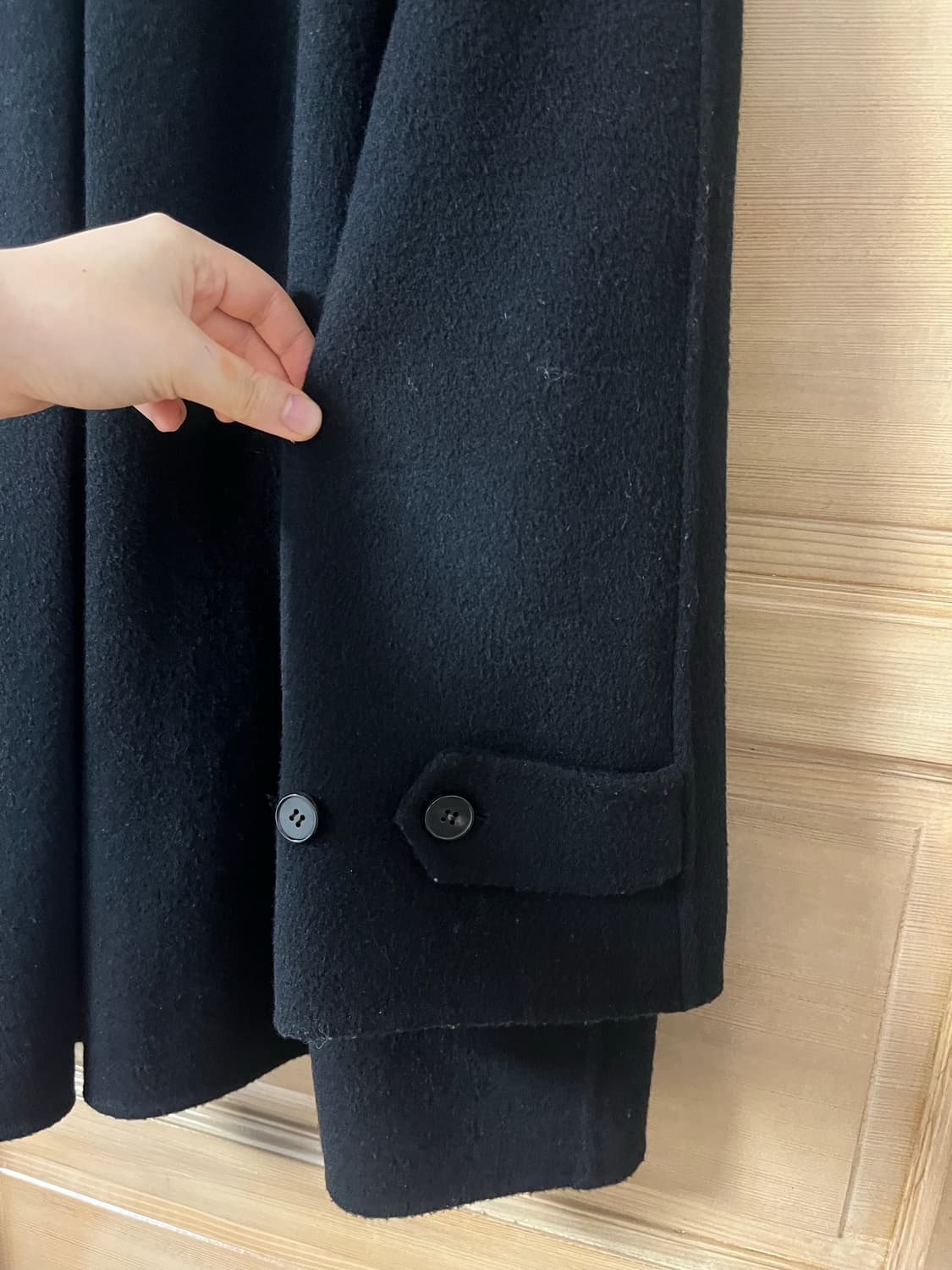 링서울 핸드메이드 울 하프코트 블랙 상품이미지9