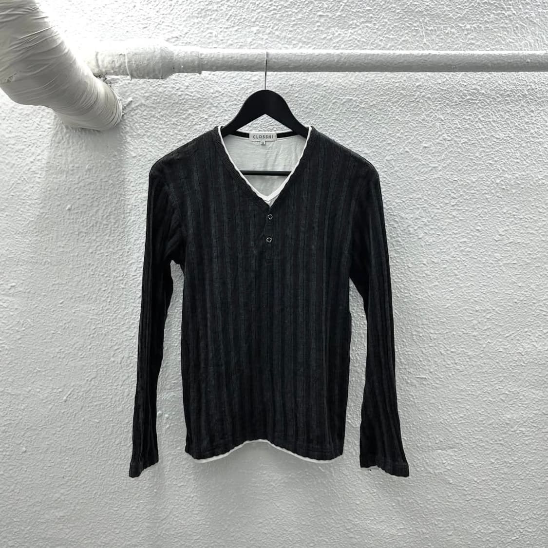 stripe double snap neck longsleeve 상품이미지3