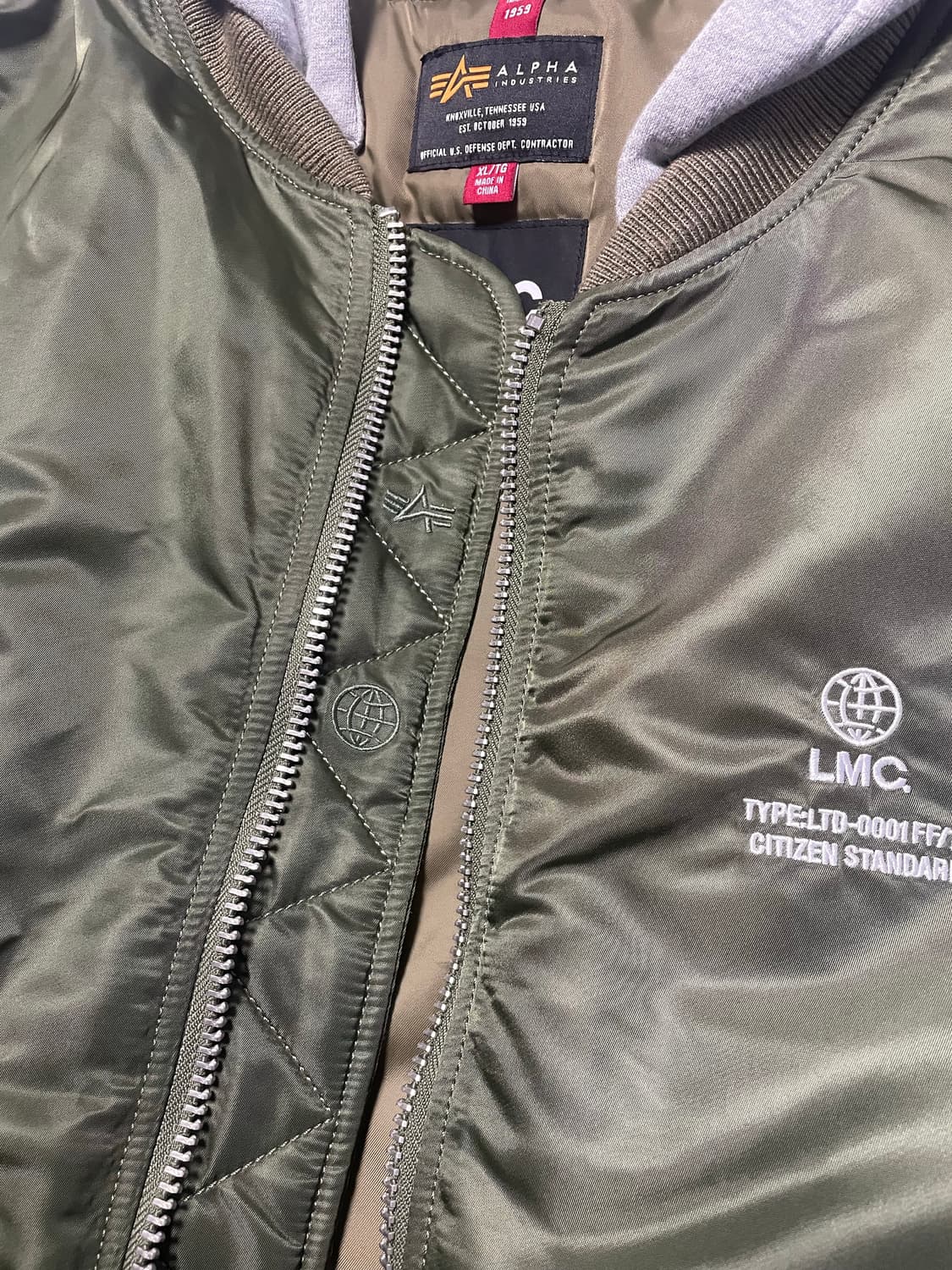 엘엠시 알파인더스트리 MA-1 olive 상품이미지5