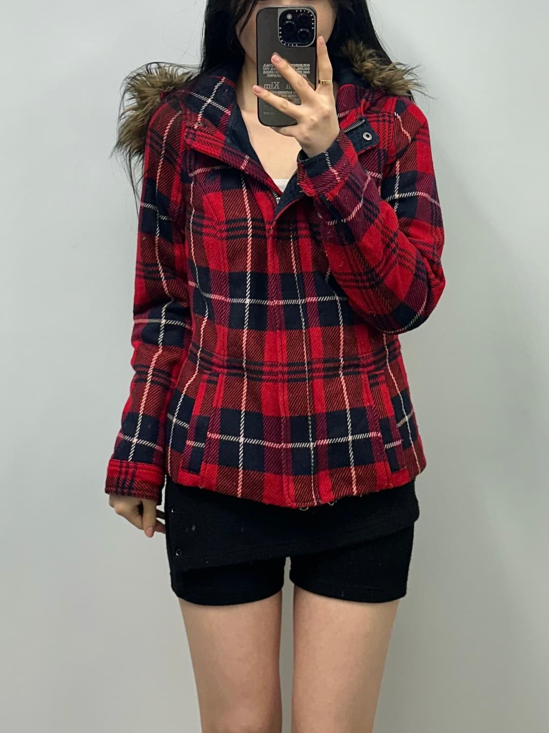 아베크롬비 y2k 와투케 체크 울프죠 울 자켓 상품이미지1