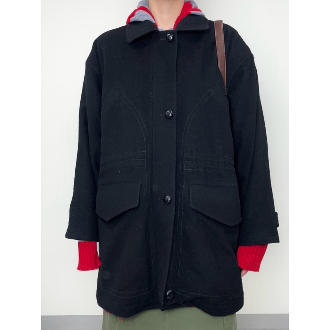 빈티지 블랙 울 코트 점퍼 상품이미지1