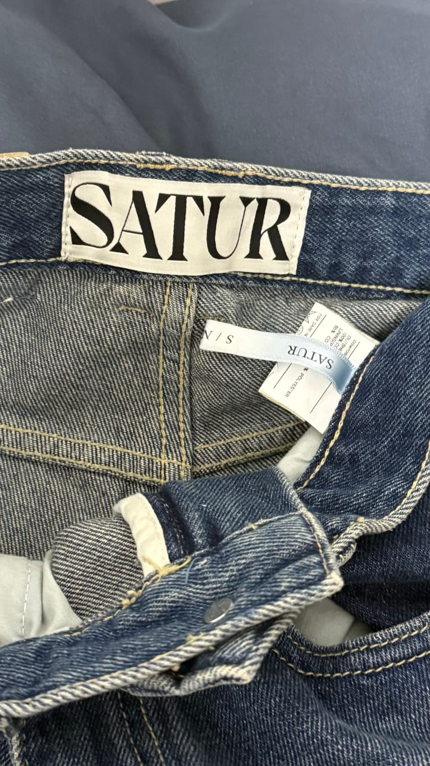 [세터/SATUR] 브루클린 뉴트로 와이드 워시드 데님팬츠 레트로블루 S 상품이미지5