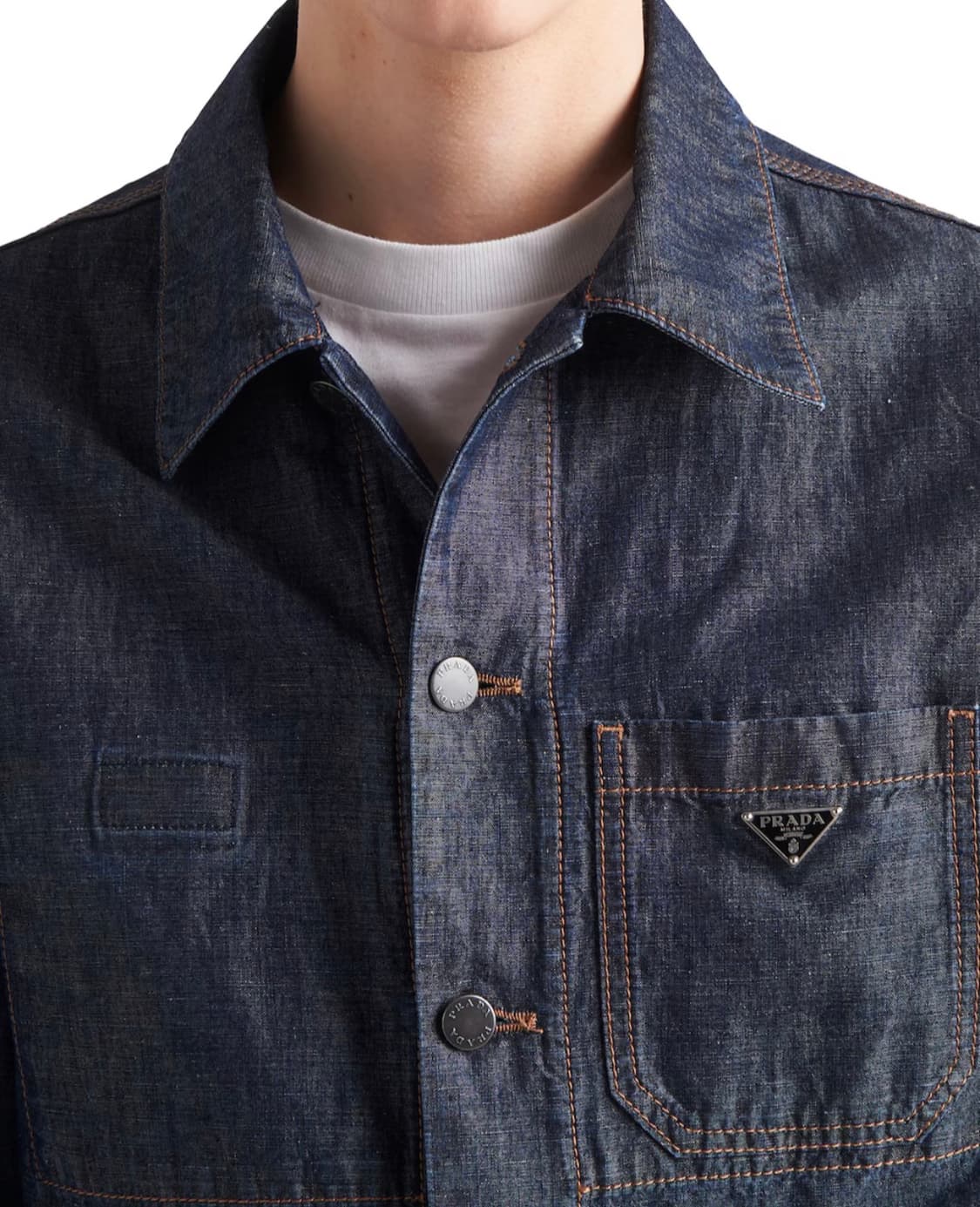 프라다 샴브레이 자켓 (XL) 상품이미지4