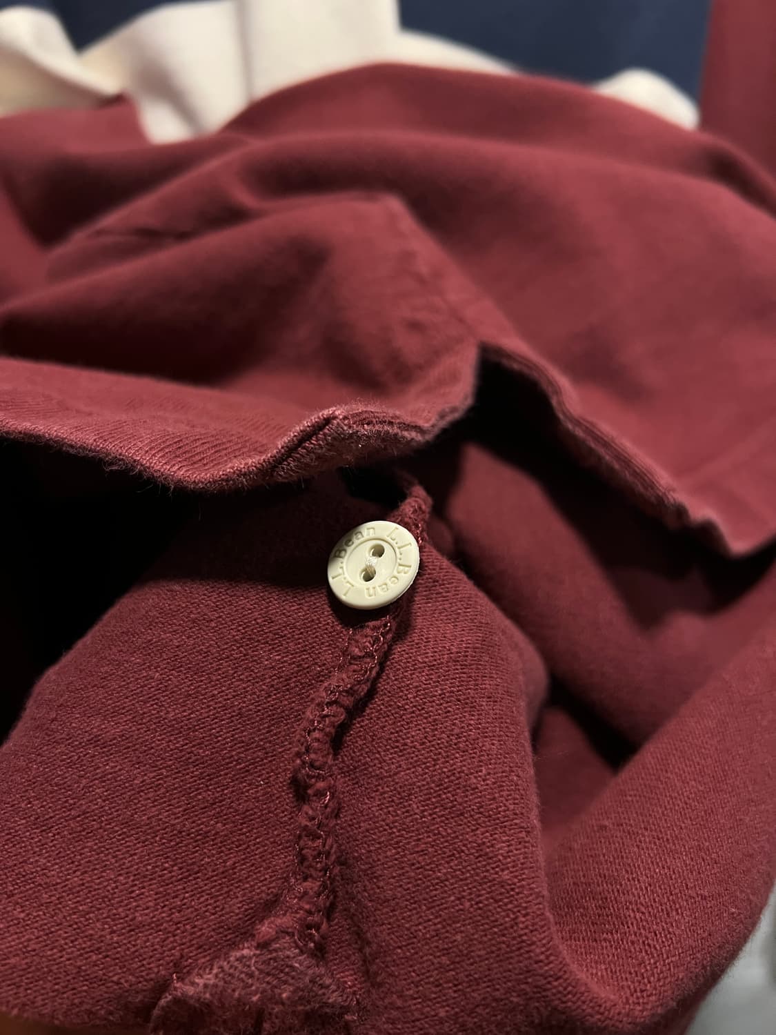 [M]L.L.Bean USA 엘엘빈 컬러 스트라이프 버건디 럭비 티셔츠 상품이미지6