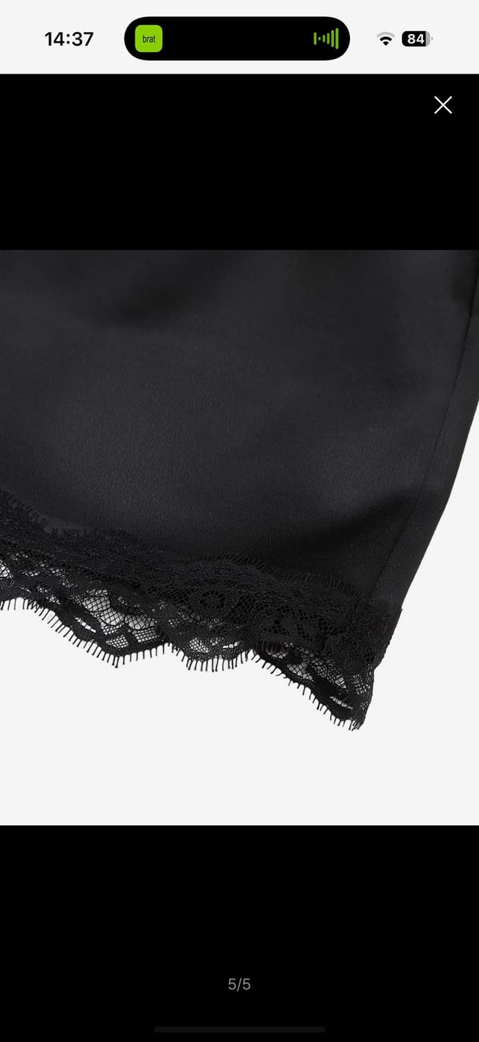 유희 LACE SATIN MINI SKIRT BLACK 치마 상품이미지3