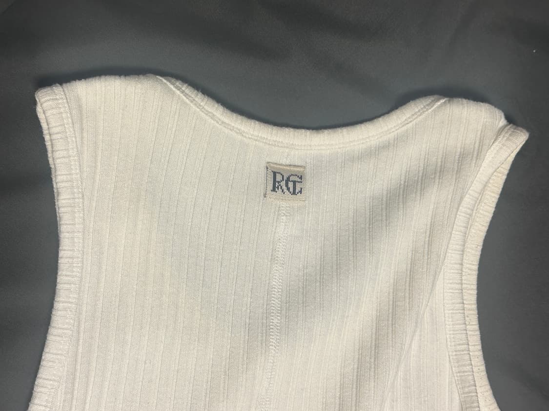 L ) 렉토 24ss 로고 탱크탑 슬리브리스 나시 오프화이트 상품이미지3