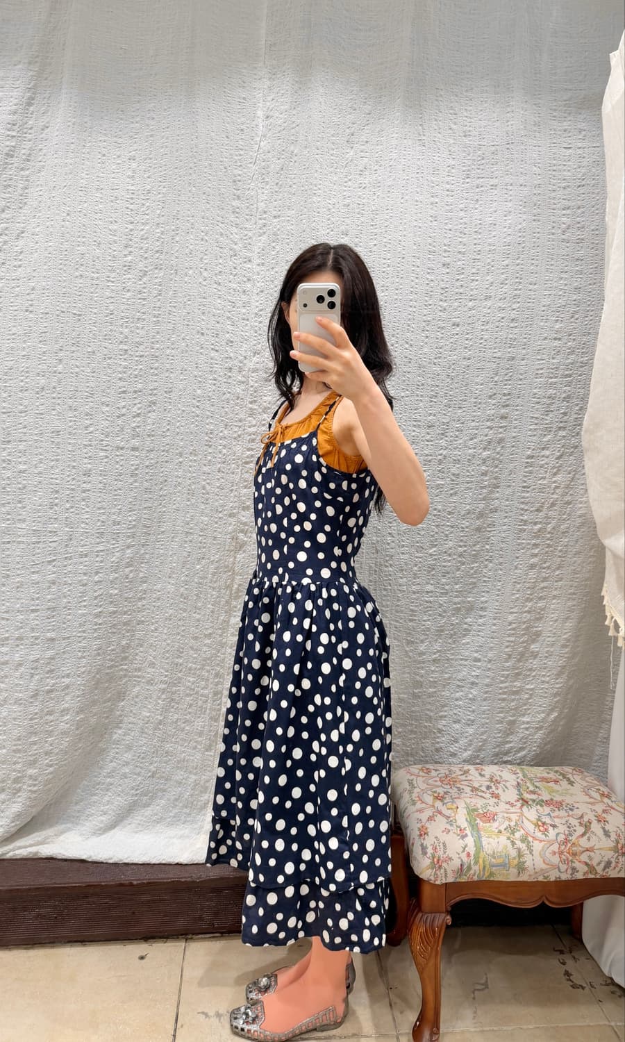 navy polka flare ops 상품이미지6