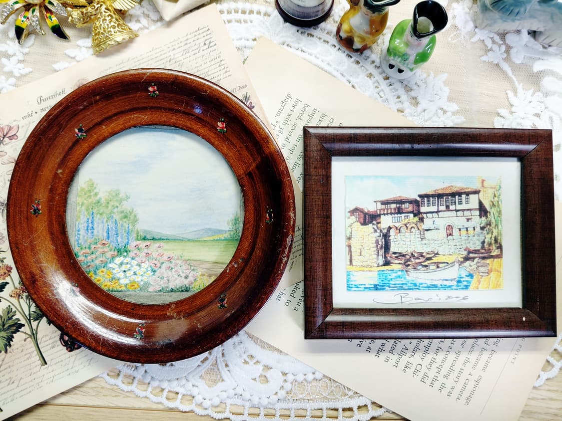 Vintage)빈티지 항구그림 액자 상품이미지5