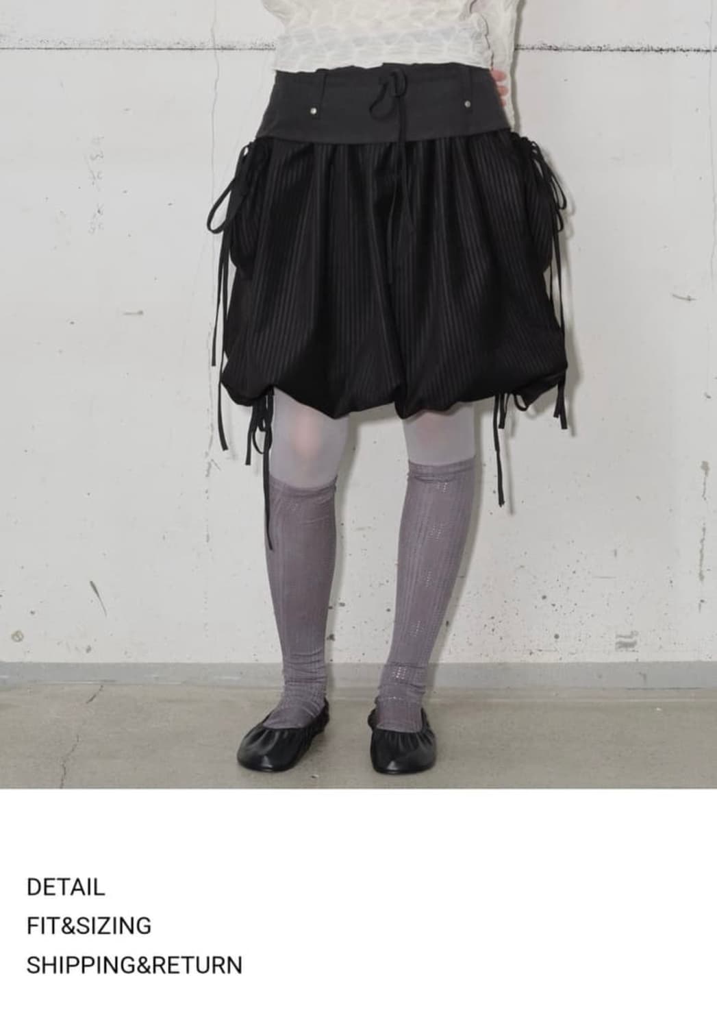 Mixed Volume Skirt [Black] 상품이미지4