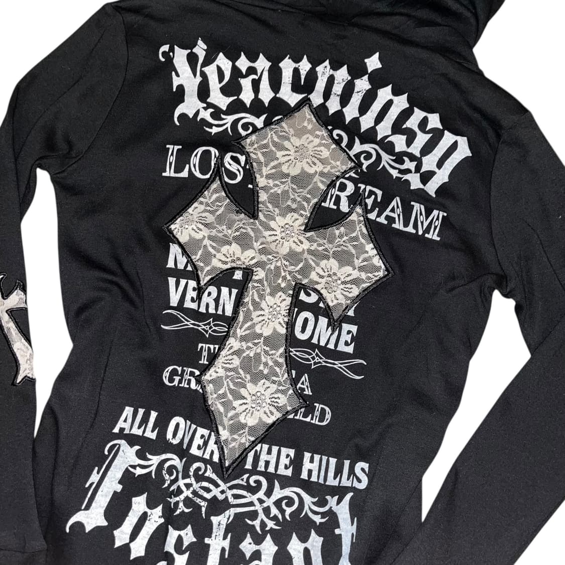 MKR 엠케이알 레이스 십자가 후드 가디건 펑크갸루y2k 상품이미지3