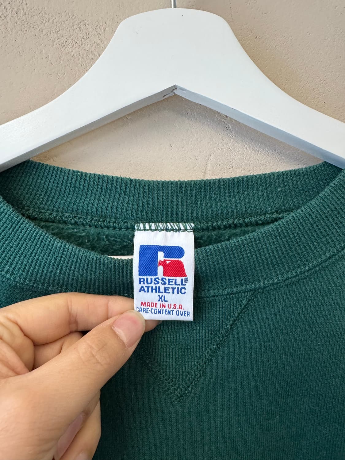 90s usa 러셀 플레인 스웻 그린 xl 상품이미지2