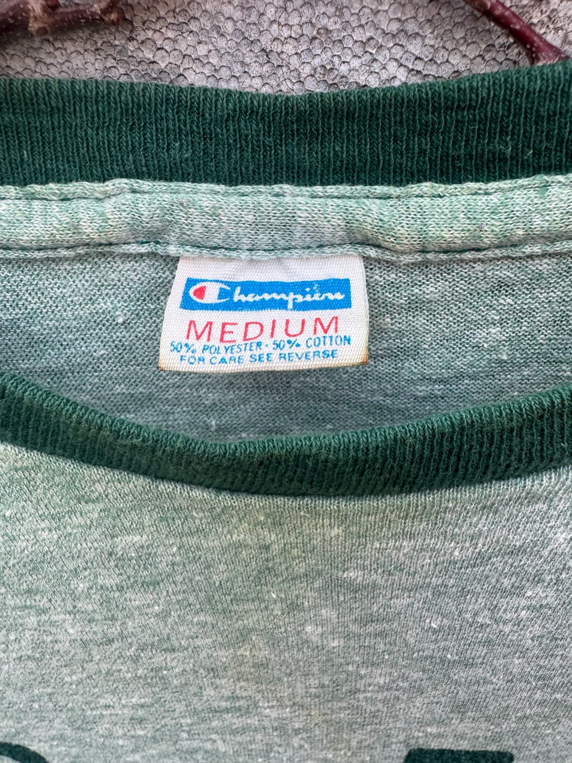 70s 챔피온 빈티지 블루택 싱글스티치 프린팅 반팔 티셔츠 m 상품이미지5