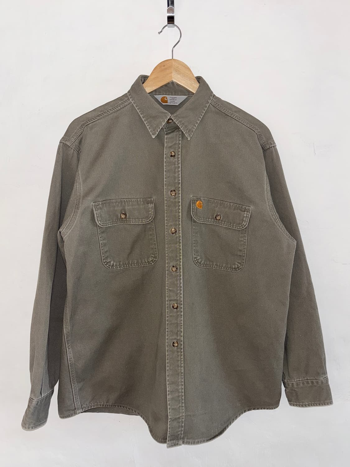 1990s Carhartt 워크 셔츠 / Moss Green 상품이미지1