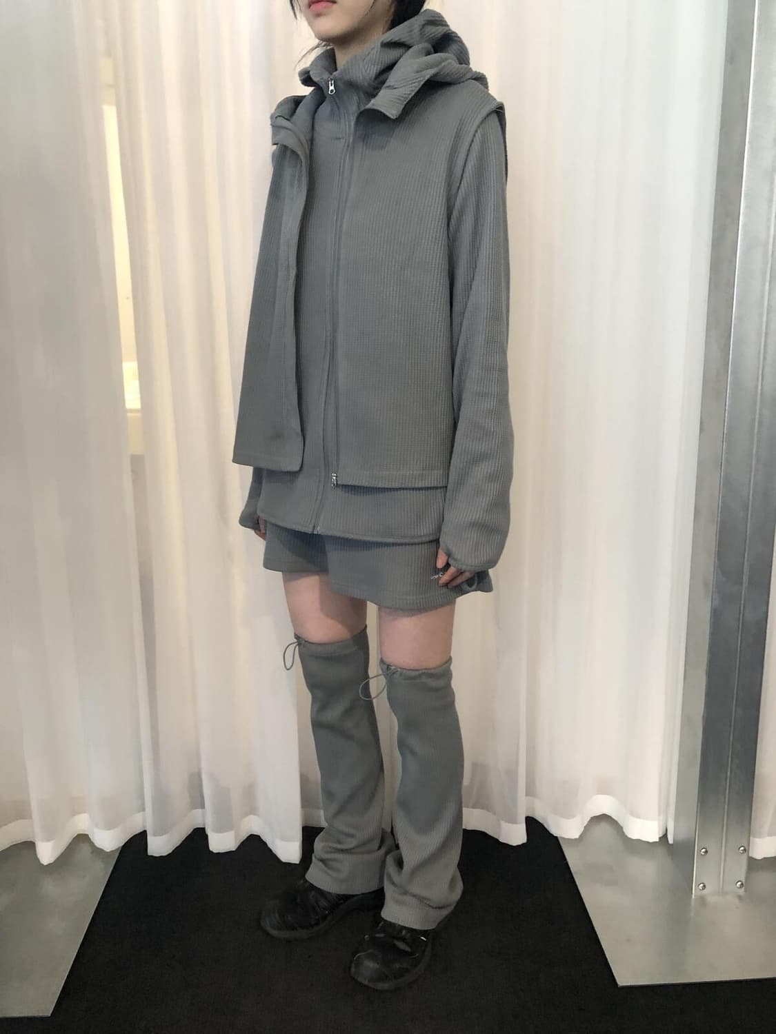 24-001 WAFFLE VEST (DOVE) 상품이미지5