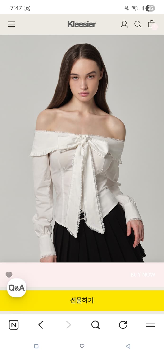 M) 클리시어 비러브드 beloved 리본 블라우스 오프숄더 상품이미지1