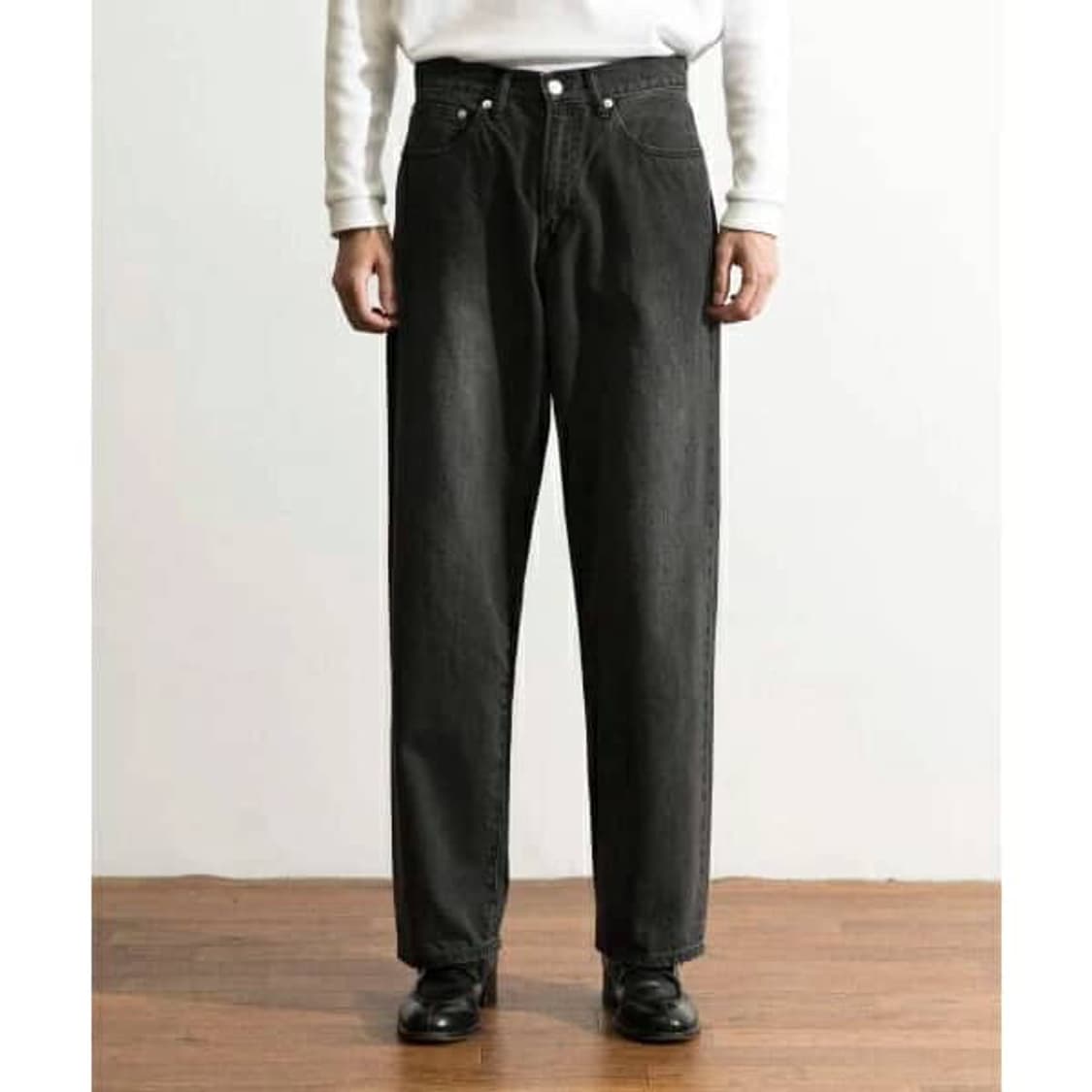 시오타 어반리서치 별주 수피마 데님 스트레이트 팬츠 흑청 28 상품이미지1