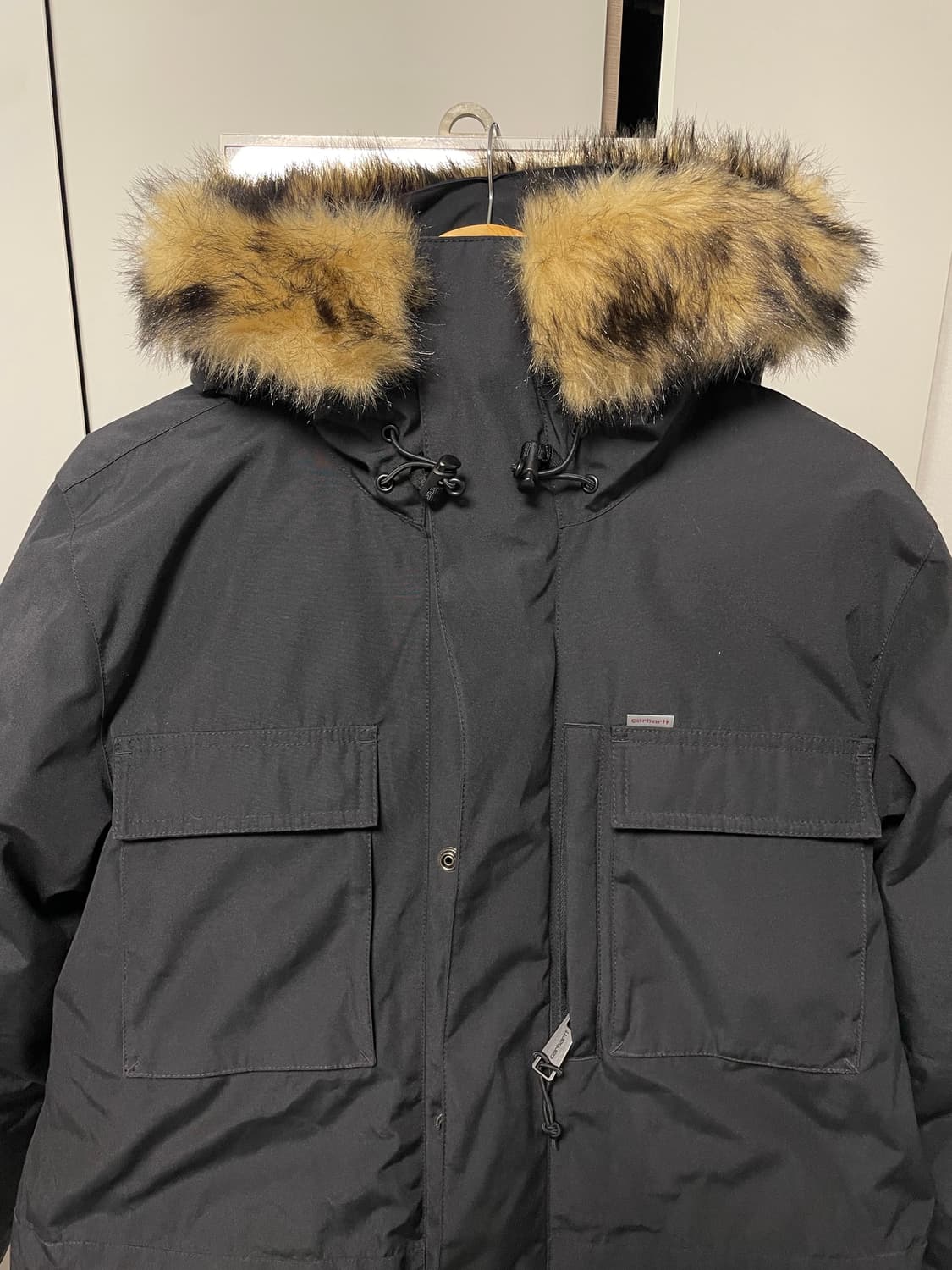 Carhartt 칼하트 퍼 파카 자켓 블랙 패딩 S 상품이미지2