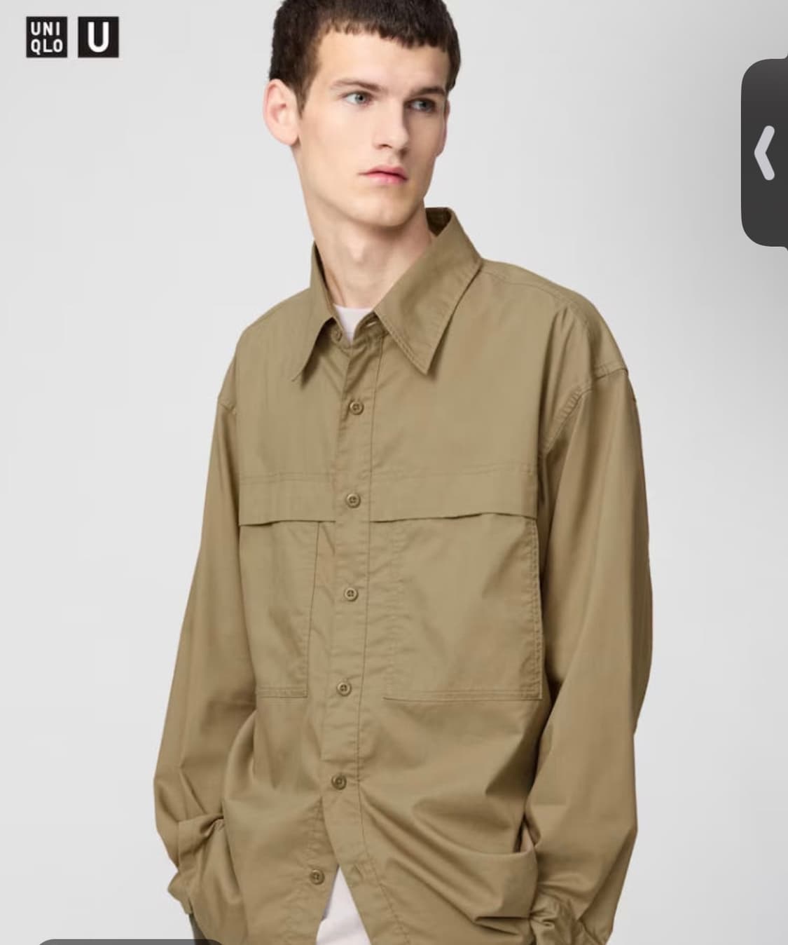 유니클로 U / 25FW 유틸리티 셔츠 / 카키 / XL 상품이미지1