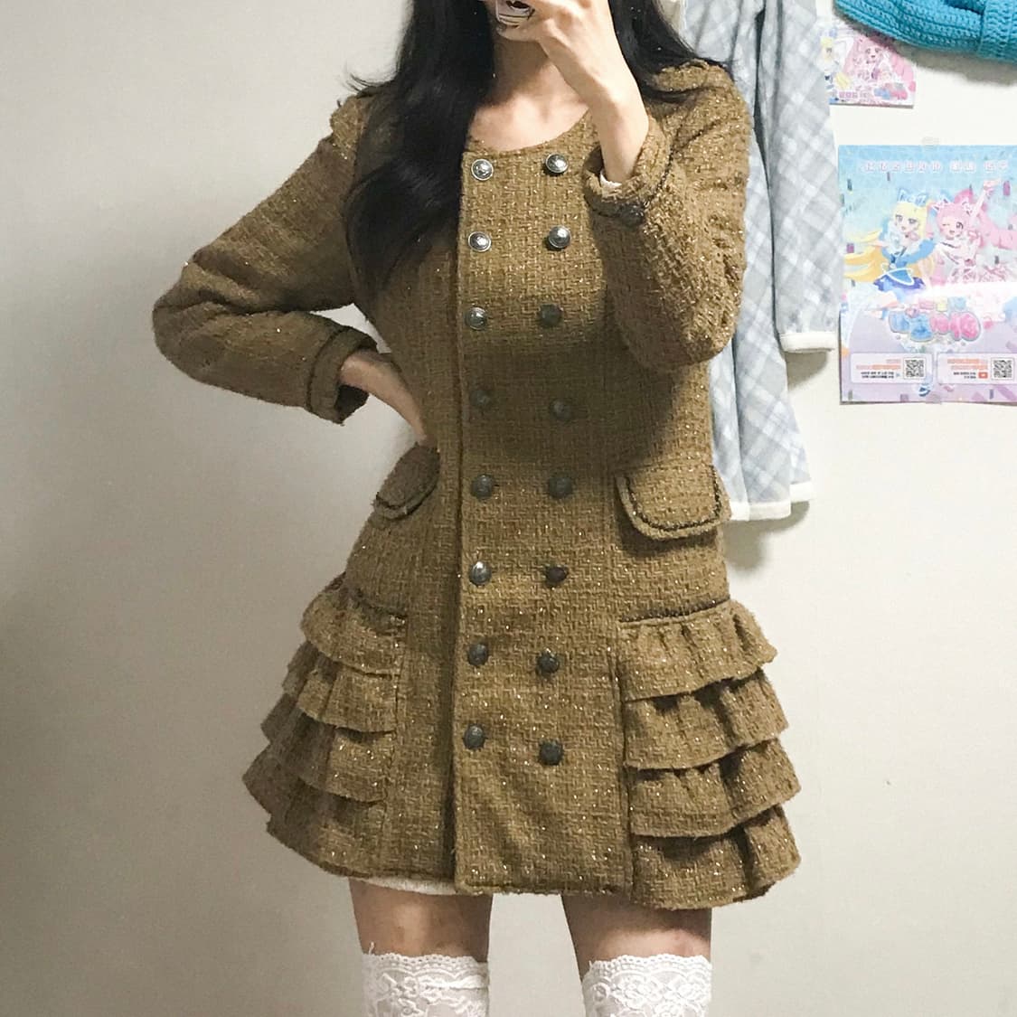 빈티지 오네갸루 레이스 브라운 코트 히메 라떼갸루 로걀 긱시크 공겜여주 상품이미지1