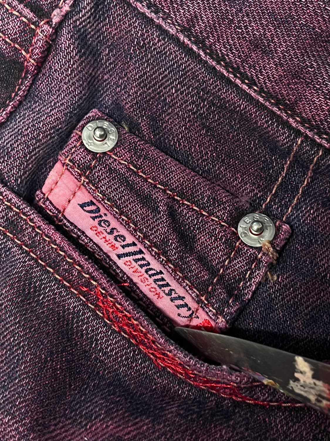 디젤 부츠컷 레드 자수 커스텀 진 상품이미지4