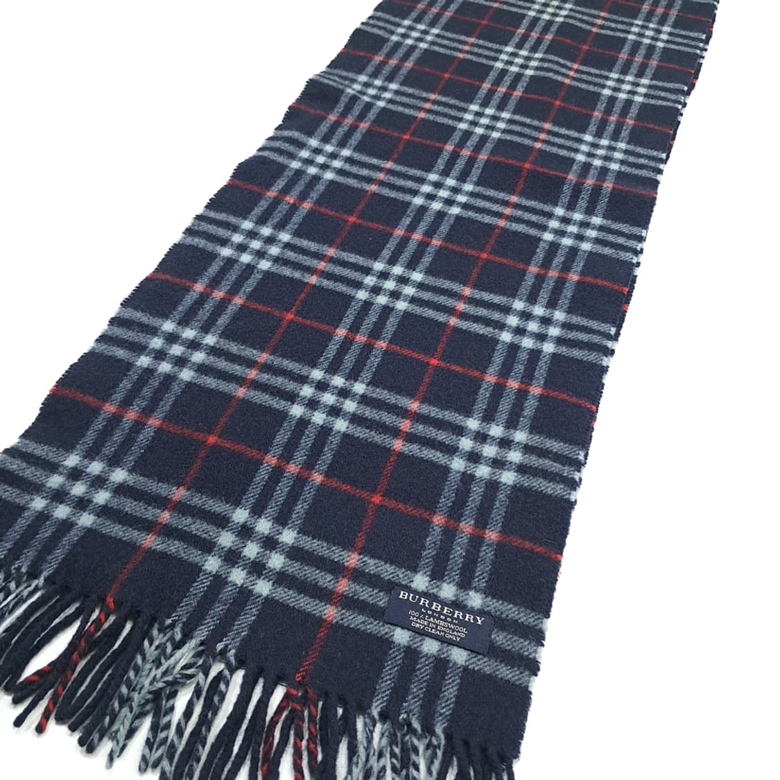 MX278 버버리 다크네이비 노바체크 램스울 목도리 머플러 상품이미지4
