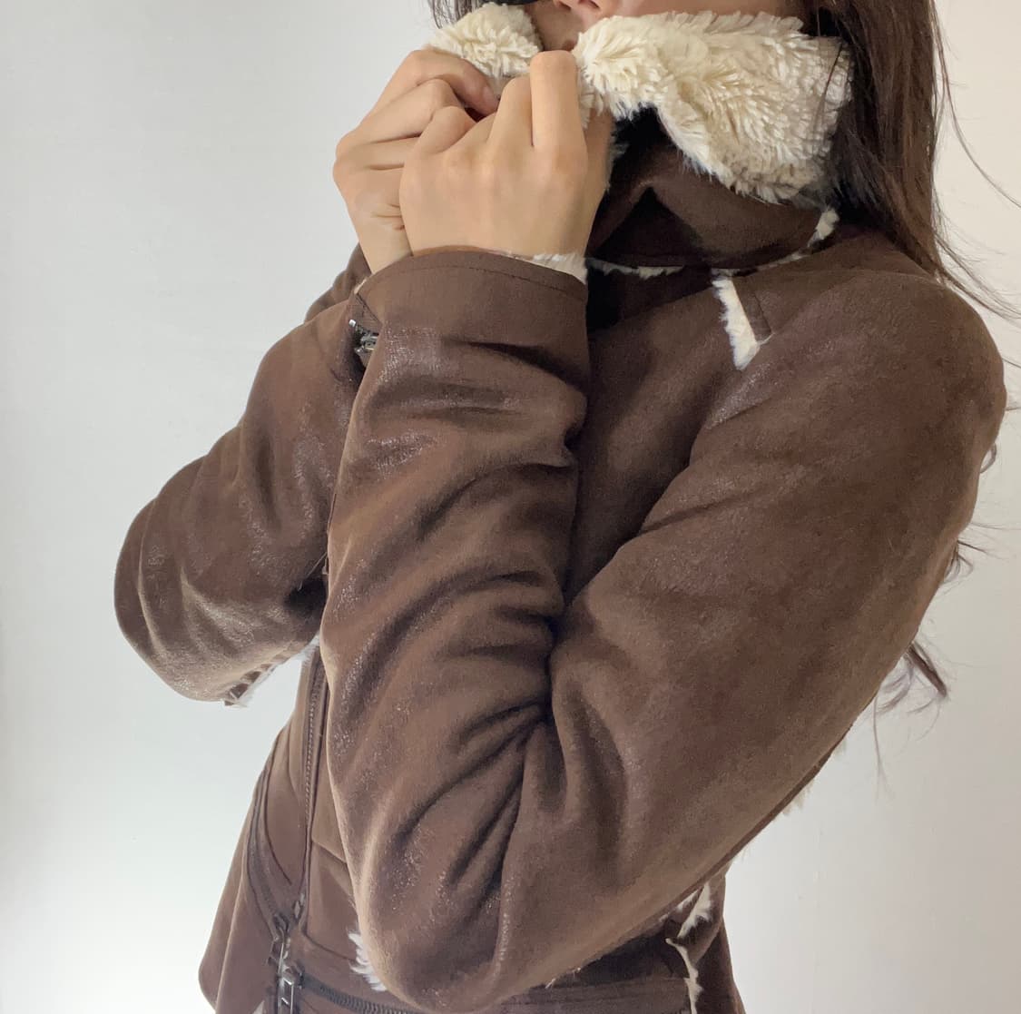 브라운 무스탕 자켓 상품이미지6