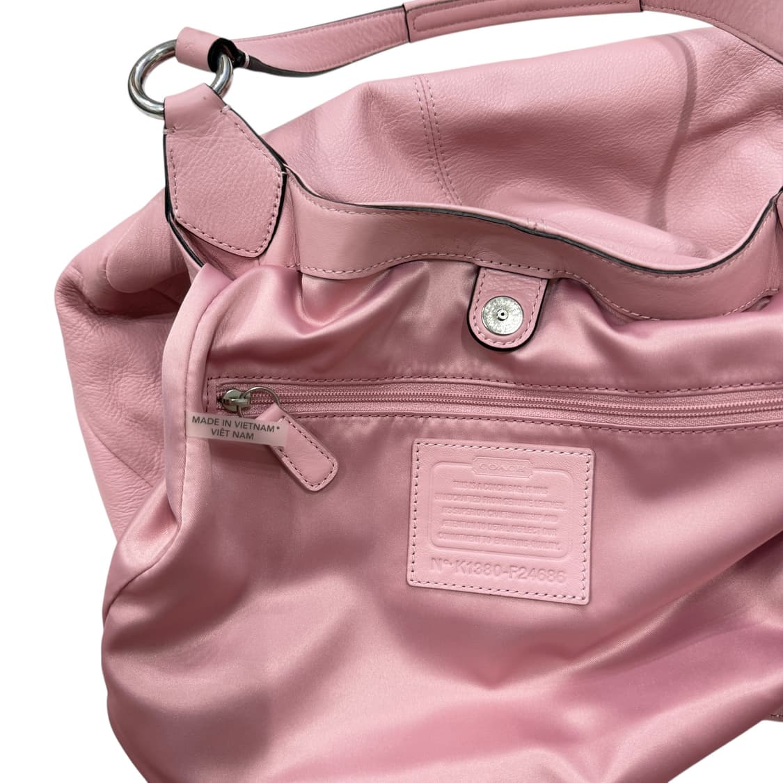 코치 빈티지 핑크 레더 버클 숄더백 호보백 Y2K 가방 상품이미지6