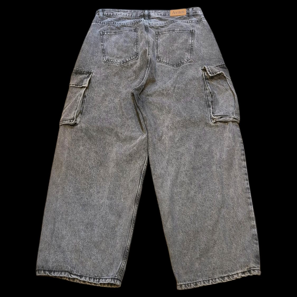 34인치 워싱그레이 와이드 카고데님팬츠  상품이미지2