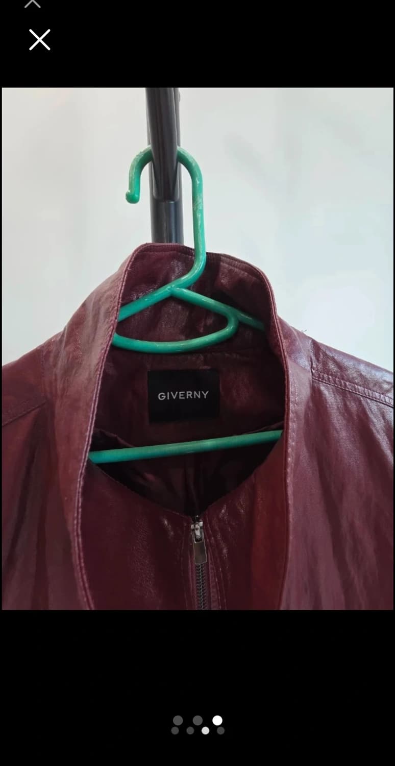 지베르니 페이크 레더 자켓 (버건디/그레이)일괄 상품이미지4