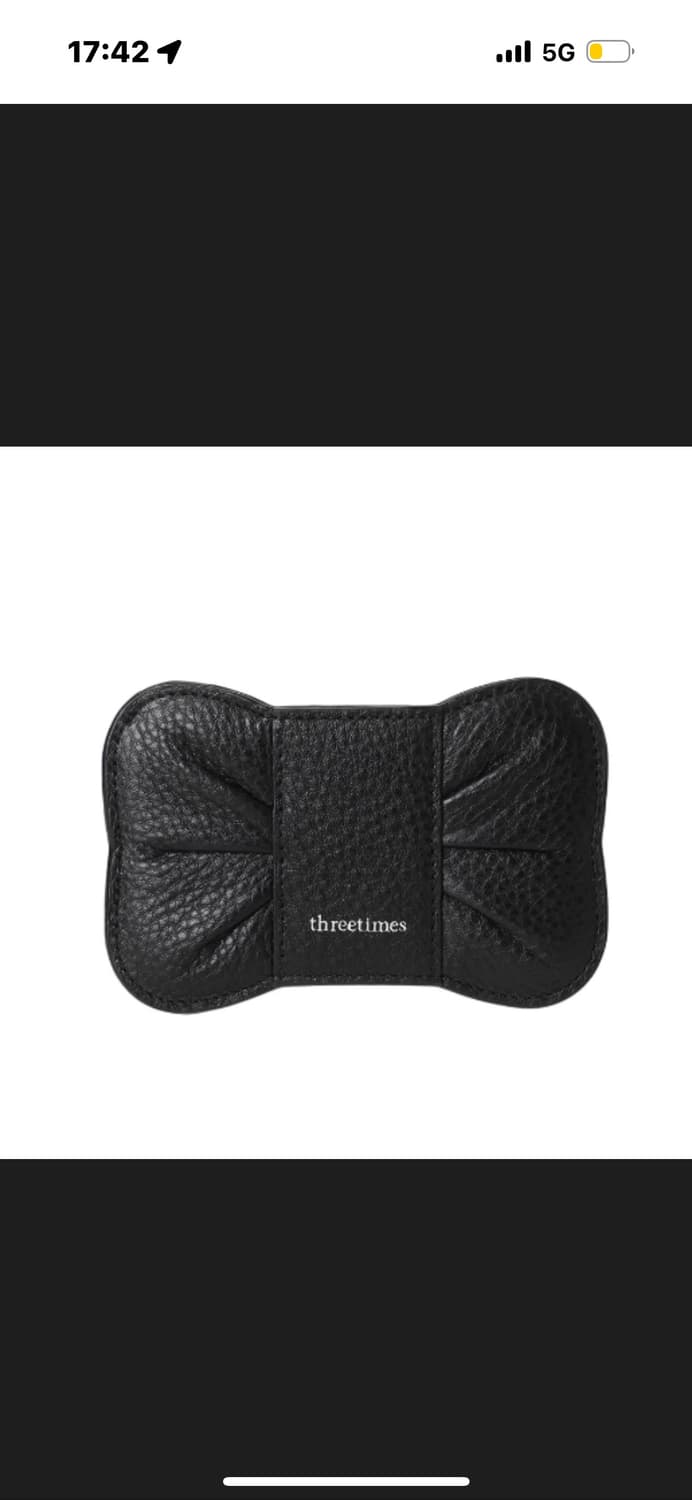 쓰리타임즈 보우 카드 홀더 지갑 블랙 상품이미지1