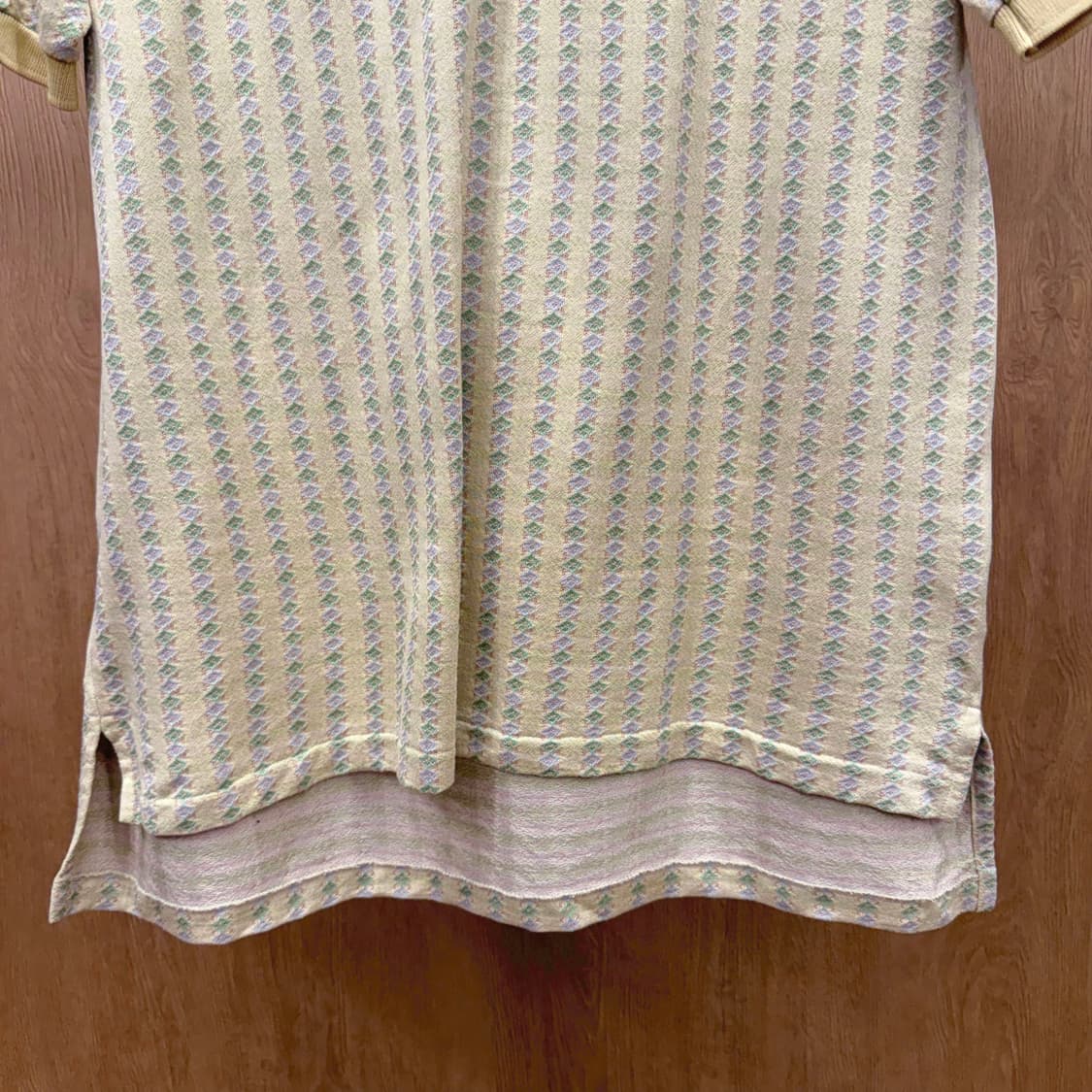 버버리 니트 PK 카라티 90s USA코튼 반팔 자카드 패턴 디테일 상품이미지5