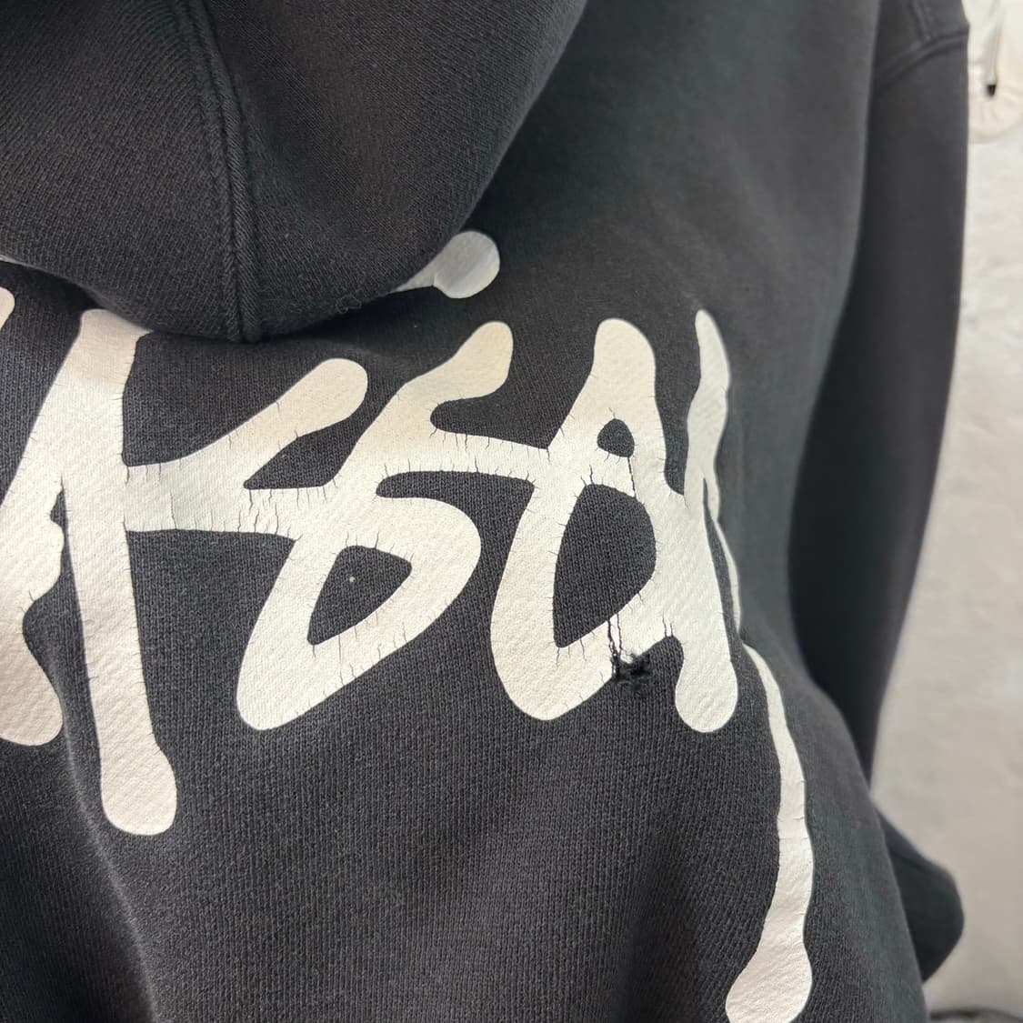 스투시 빅 로고 블랙 후드티 L 상품이미지9