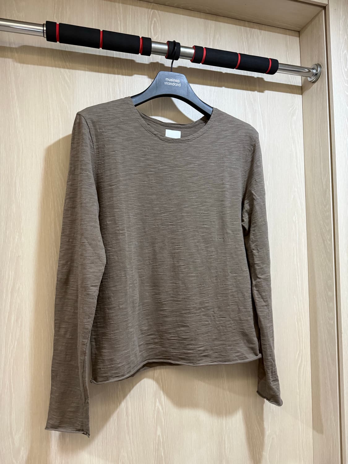 모노프리베 텍스쳐 롱슬리브 워시드 브라운 1size 상품이미지2