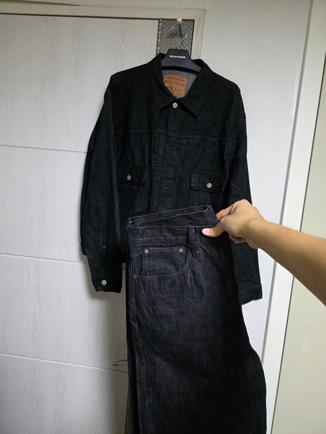 아웃스탠딩 2세대 데님 세트(L사이즈, 블랙) 상품이미지1