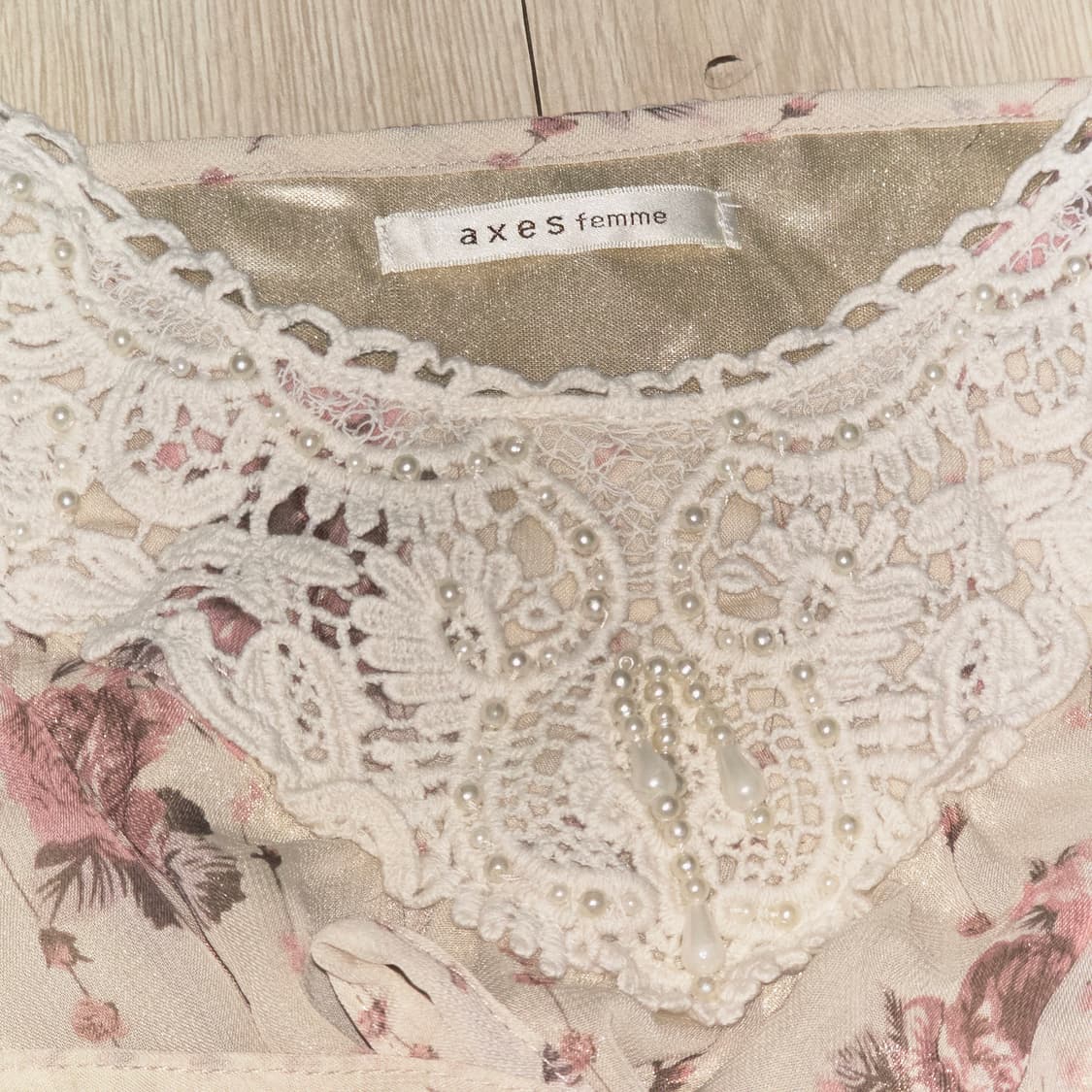 로즈모리걸st 레이스셔링 페어리 슬리브리스블라우스 상품이미지3