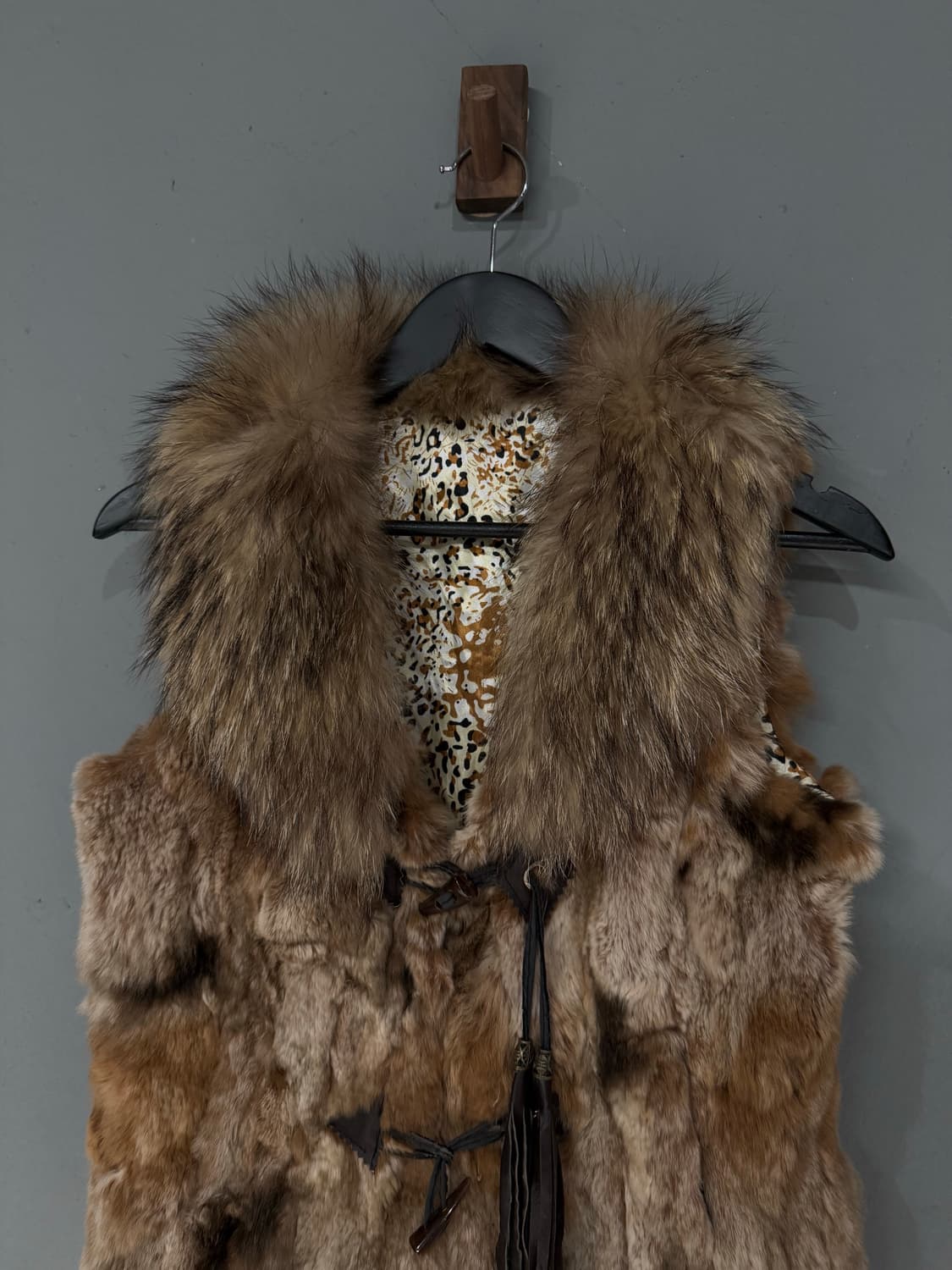 real fox fur duffle button vest 상품이미지5