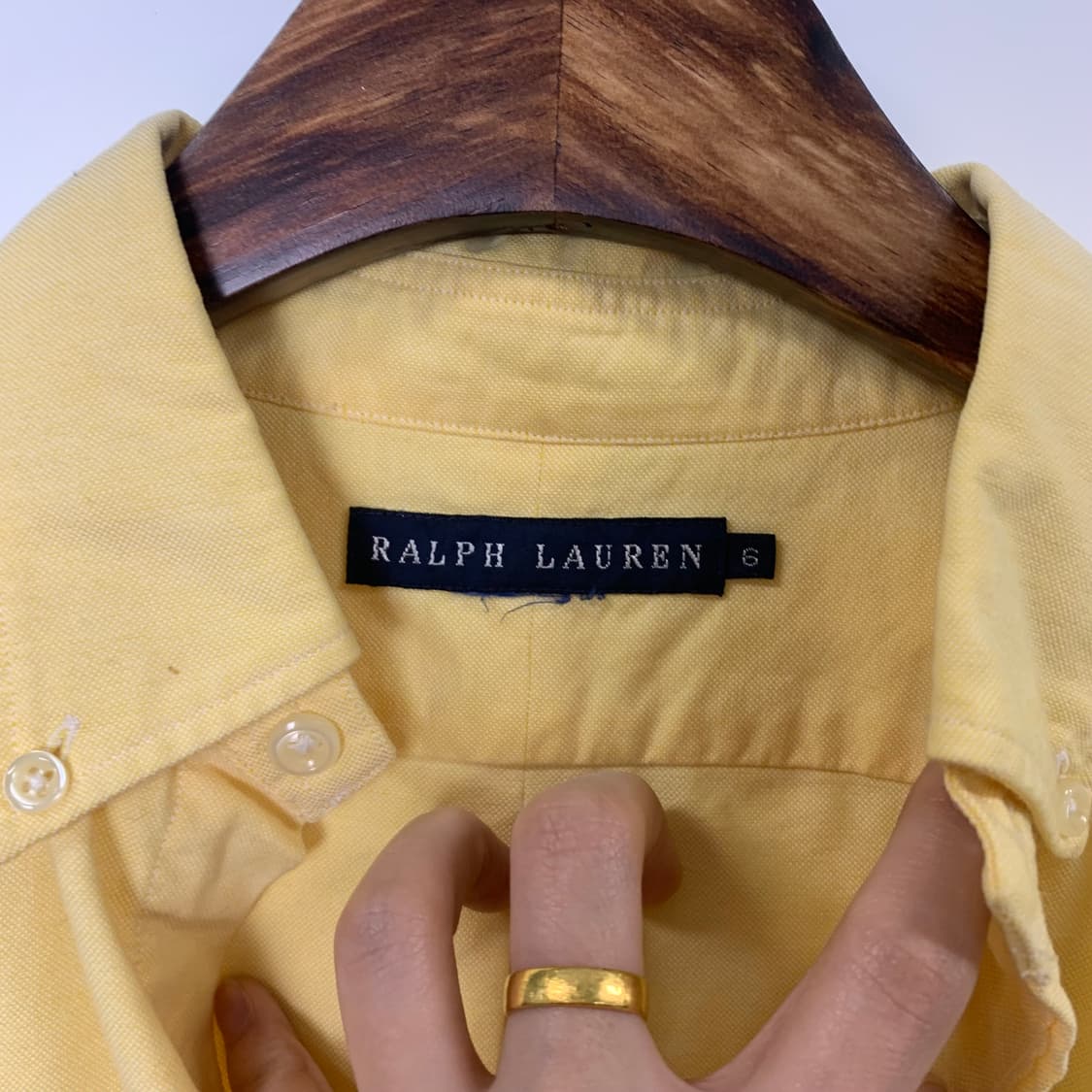 폴로 랄프로렌 우먼스 옐로우 옥스포드 셔츠 상품이미지6