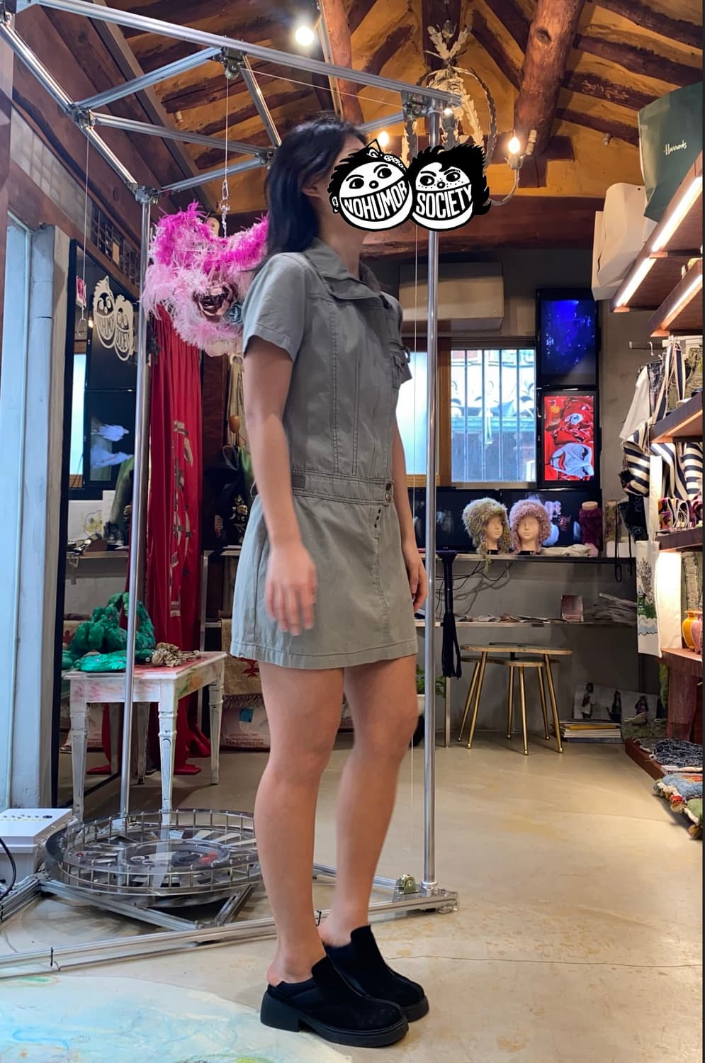 Vintage Reject 밀리터리 테크 유틸리티 미니 드레스 상품이미지7