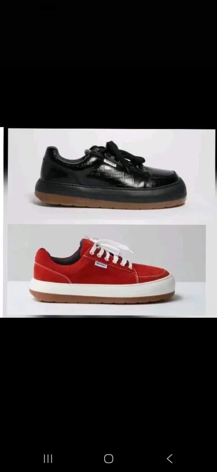 [새제품]42 써네이 드리미 스니커즈 블랙/레드/데님/그린 신발 사보 상품이미지1