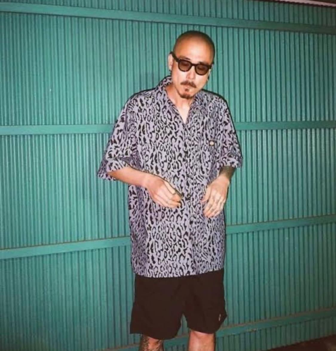 와코마리아 x 디키즈 레오파드 버튼업 반팔 워크 셔츠 그레이 S 상품이미지2