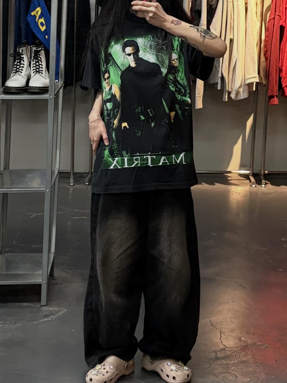 빈티지 매트릭스 블랙 반팔티 A3692 상품이미지1