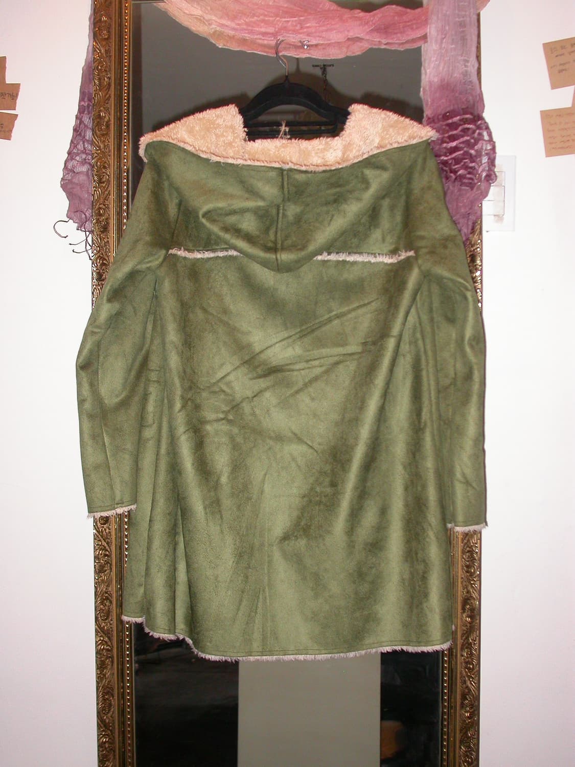 Vintage khaki suede fur duffel coat 상품이미지2