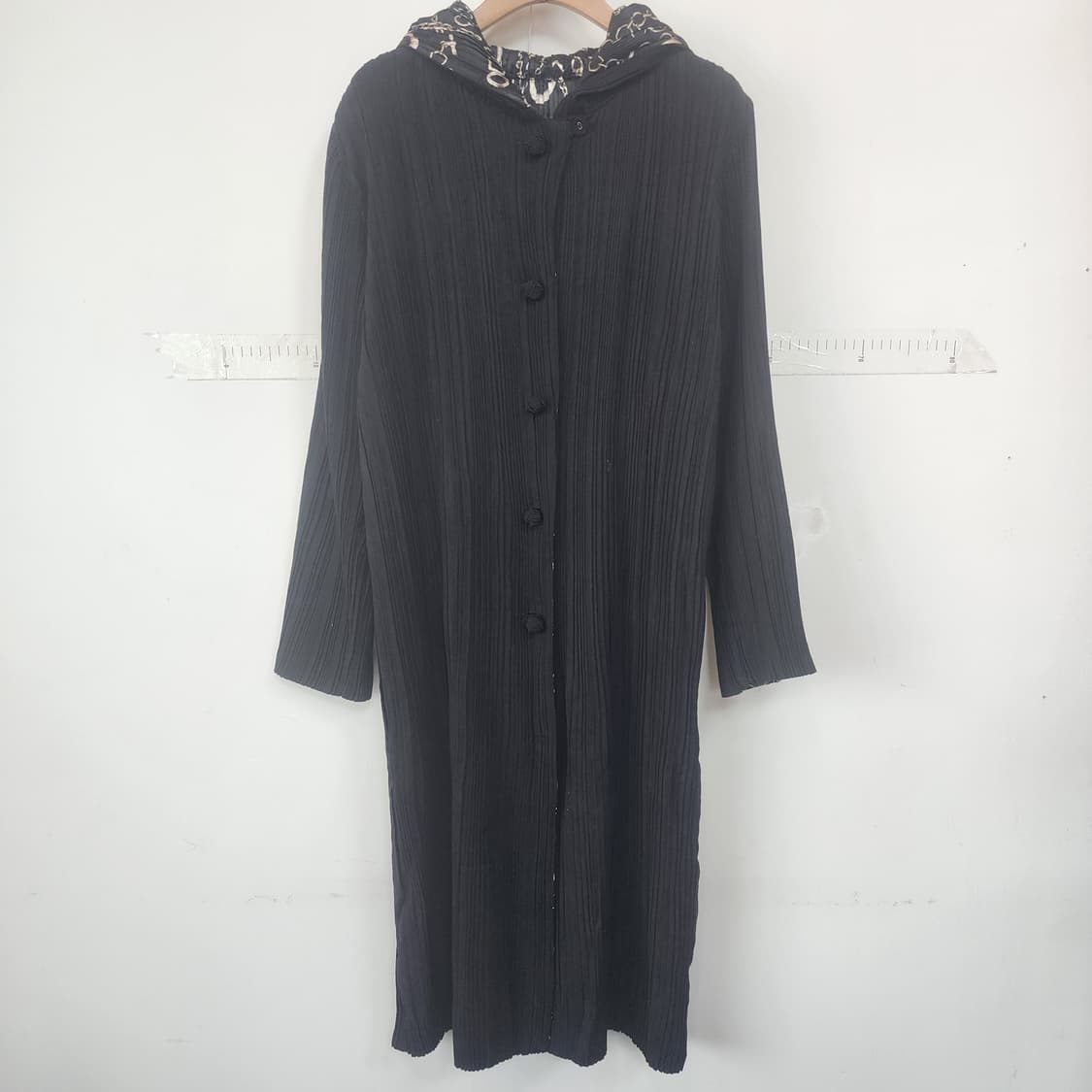 플리츠 주름 트렌치 겸 블랙 롱 자켓 상품이미지1