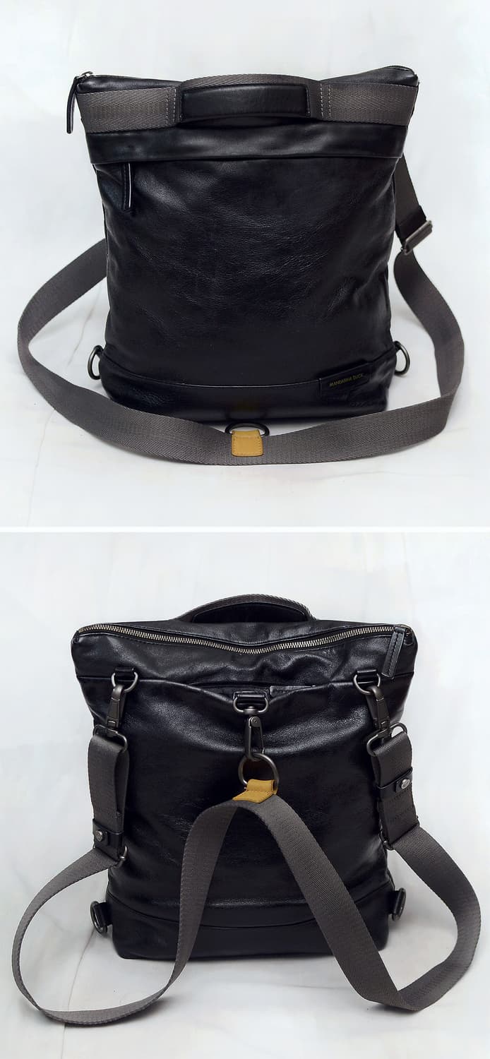 만다리나덕 이태리 복스레더 탑핸들 멀티웨이 스퀘어 백팩 상품이미지3